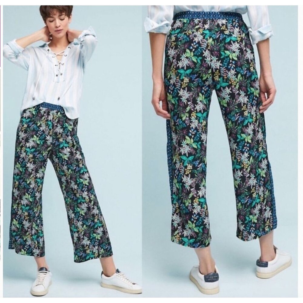 Anthropologie‎ Ett:Twa  Cropped Floral Pant Size Medium